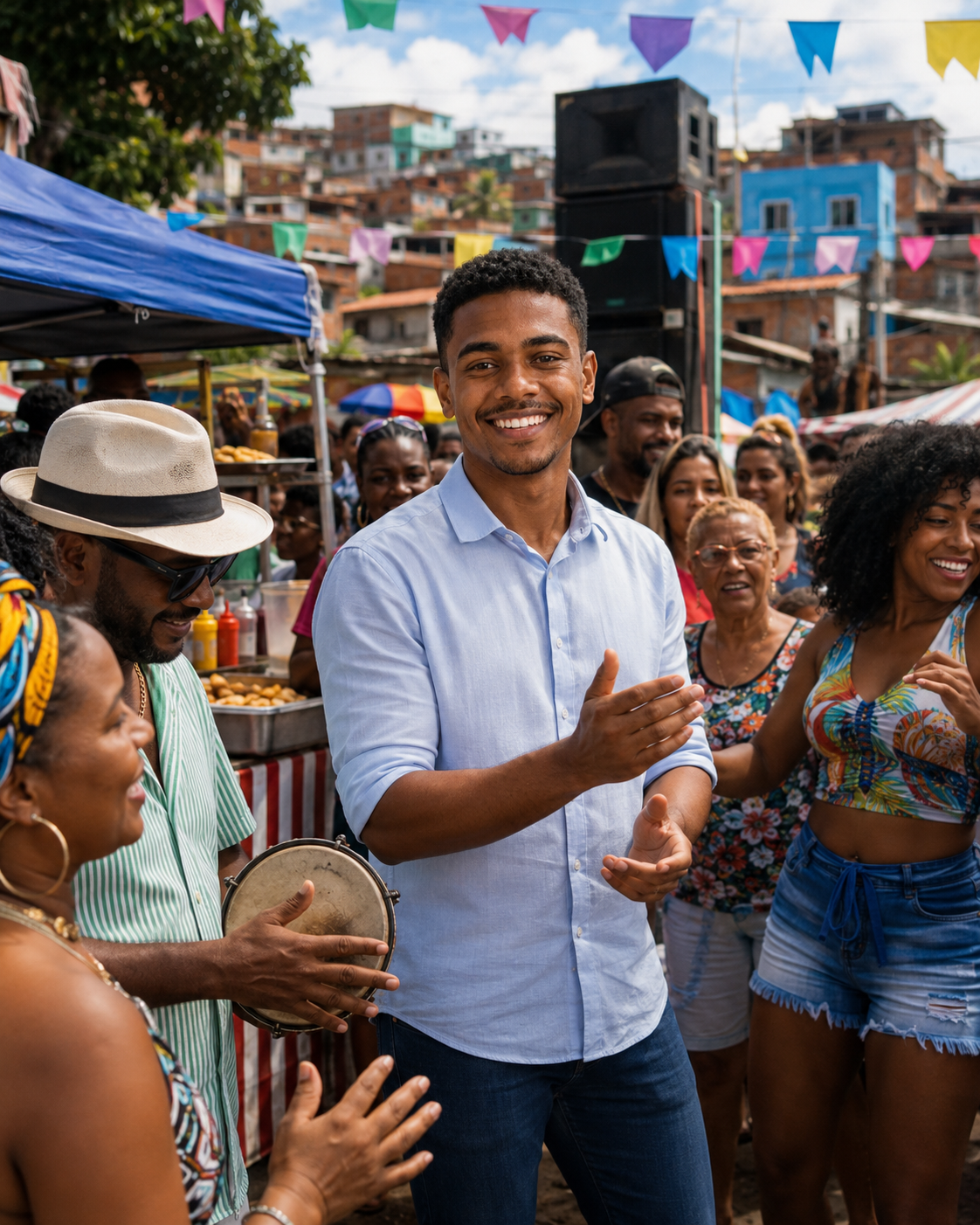 Davi do Morro em evento comunitário
