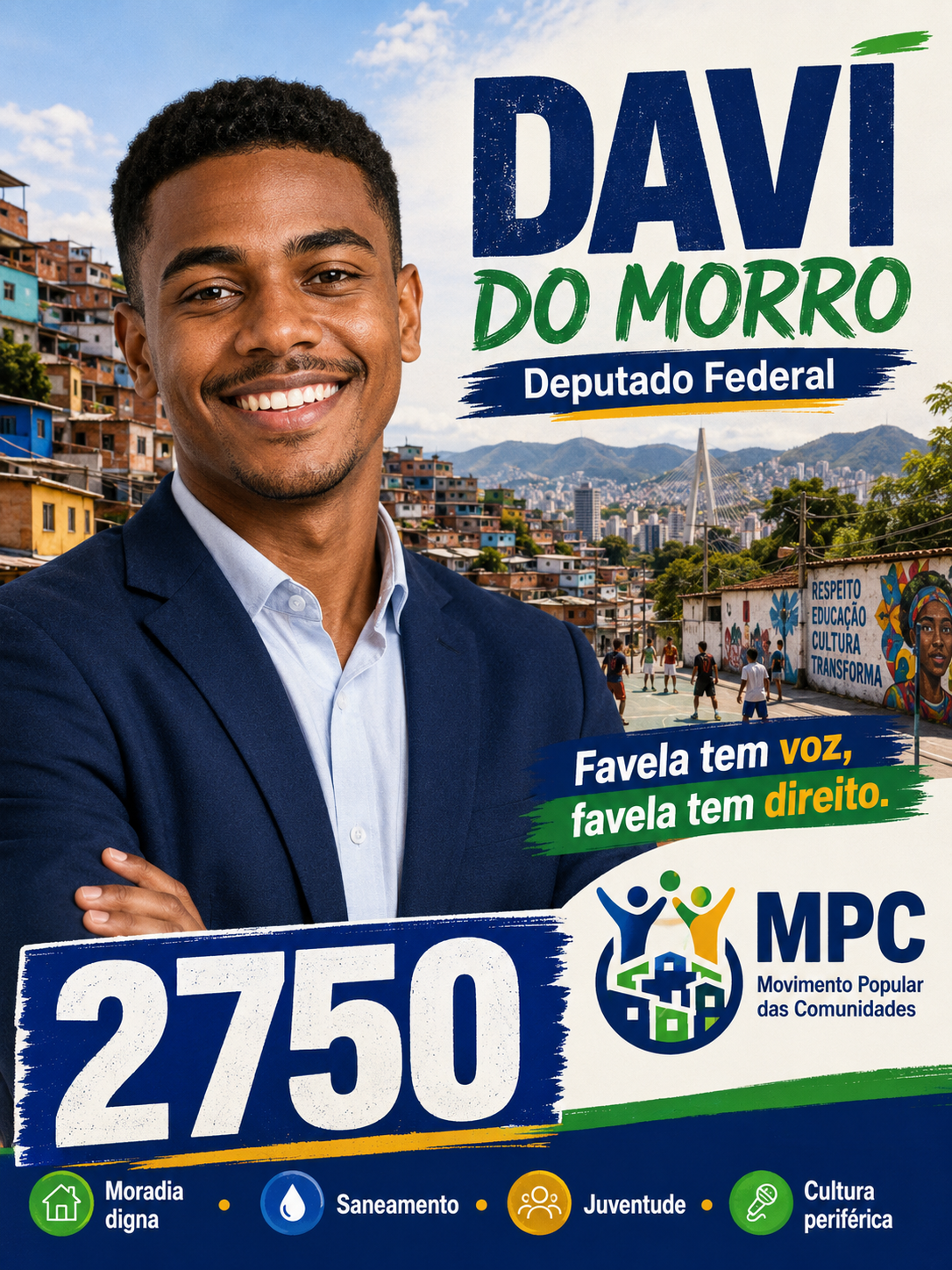 Davi em obra comunitária
