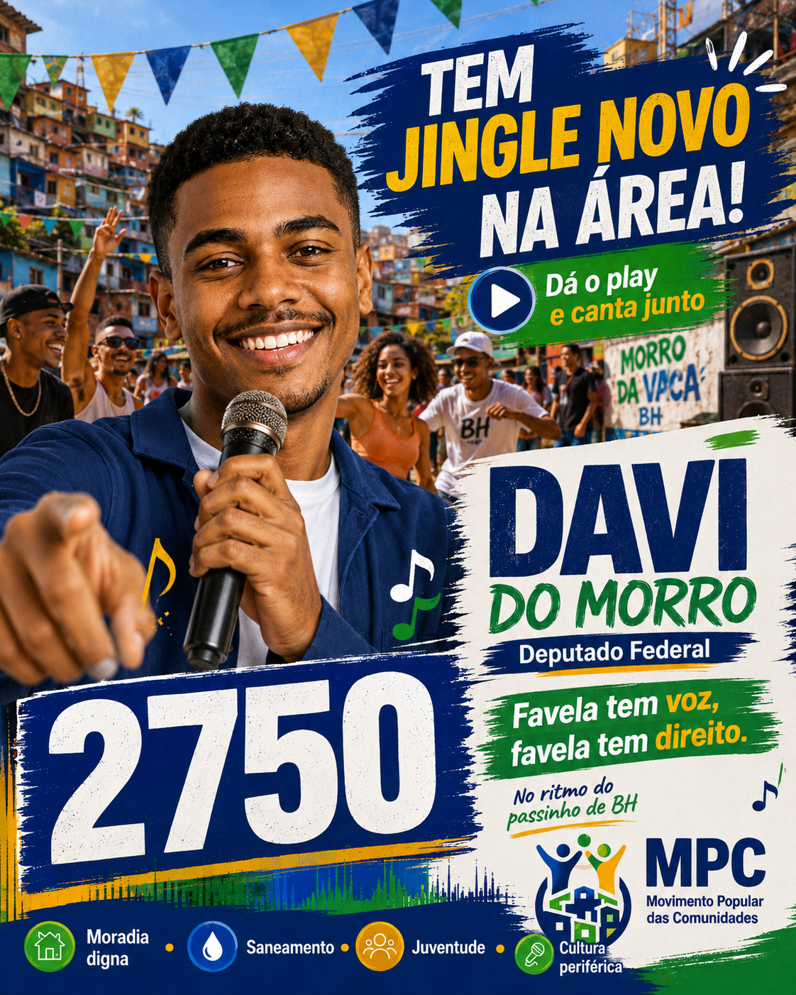 Capa do jingle Davi do Morro