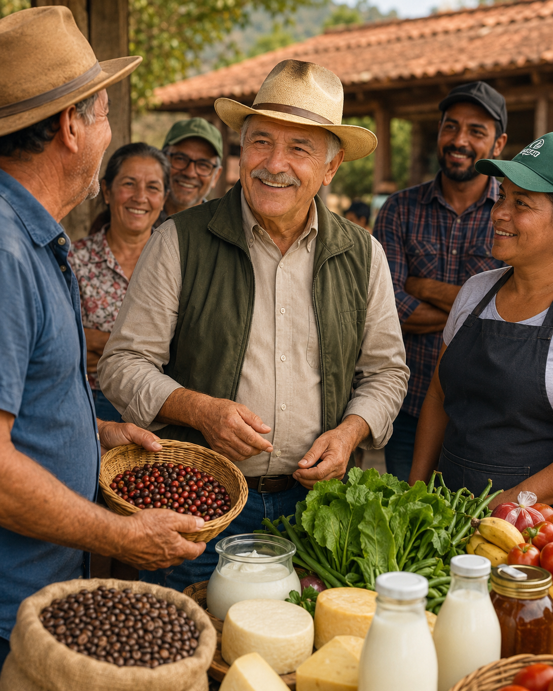 Tião do Campo em feira rural com o povo